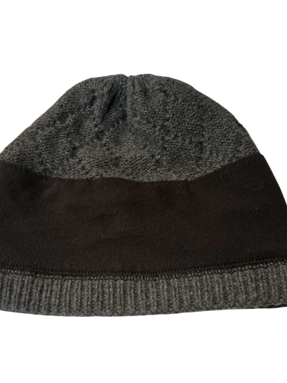 Patagonia grey wool blend honeycomb beanie hat one size lined